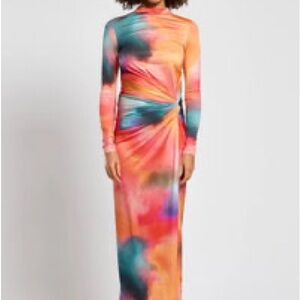 Vibrant Long Sleeve Daska Tie-Dye Dress